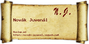 Novák Juvenál névjegykártya